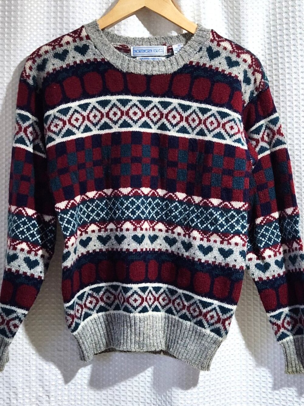 Northern Isles Fair Isle Wool Sweater Womens Medium Patterned Crewneck Vintage